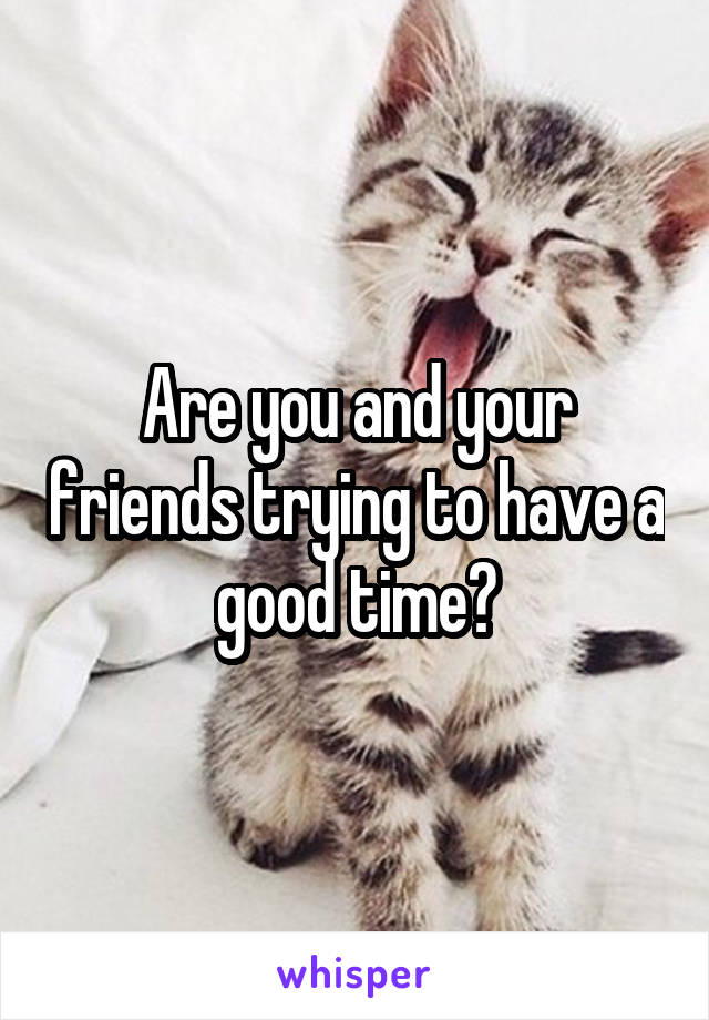 Are you and your friends trying to have a good time?
