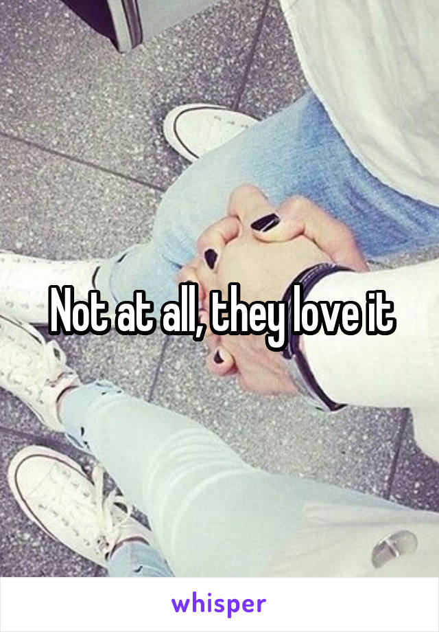 Not at all, they love it