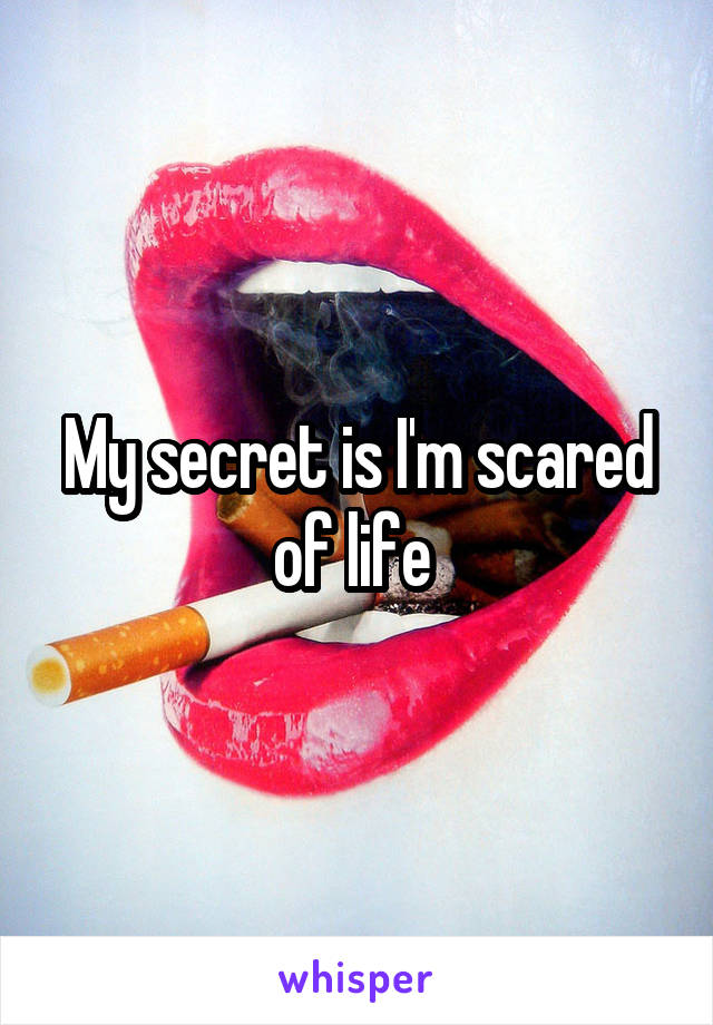 My secret is I'm scared of life 
