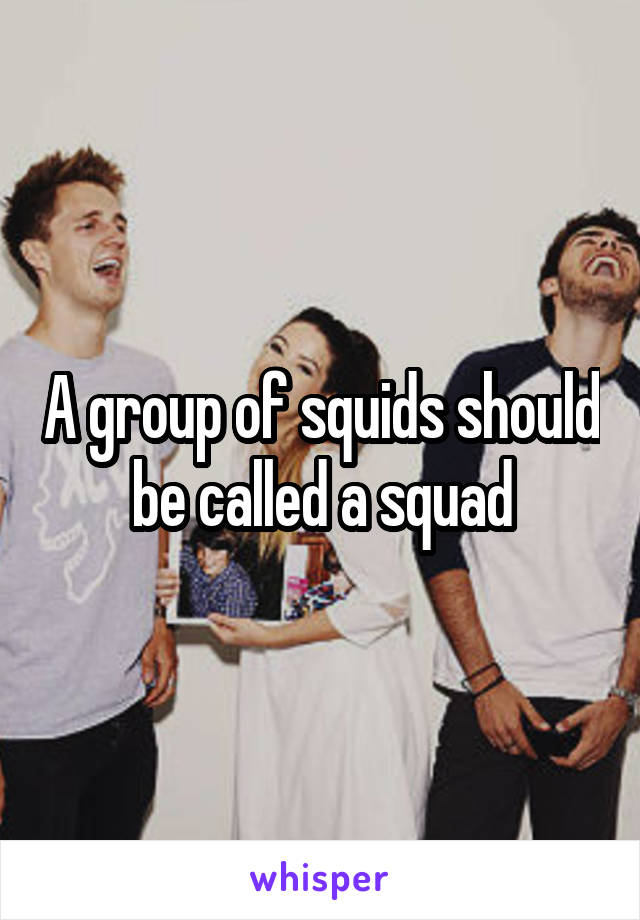 A group of squids should be called a squad