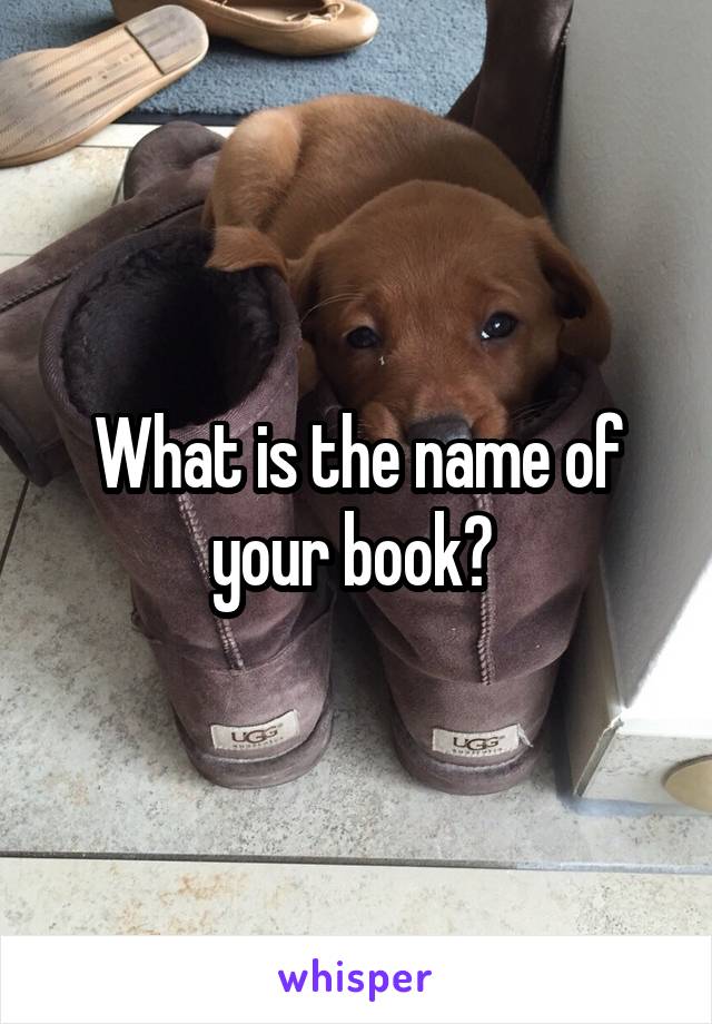 What is the name of your book? 