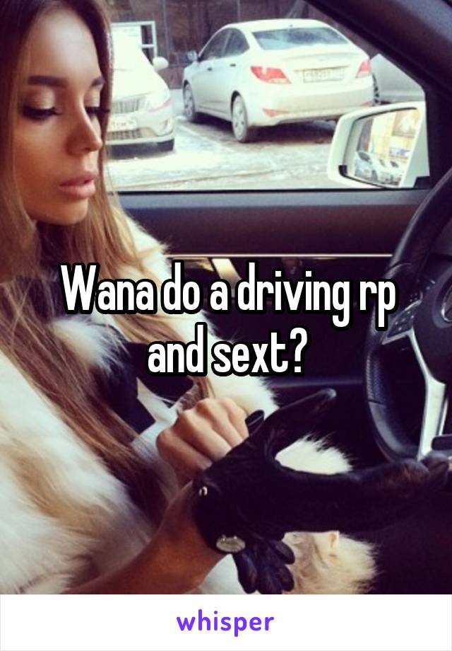 Wana do a driving rp and sext?