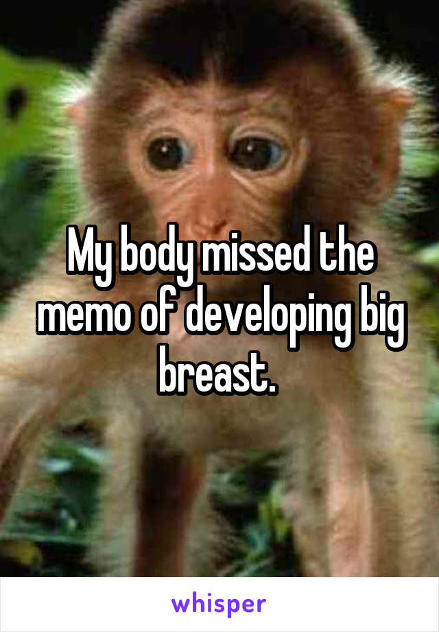 My body missed the memo of developing big breast. 