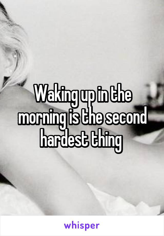 Waking up in the morning is the second hardest thing 