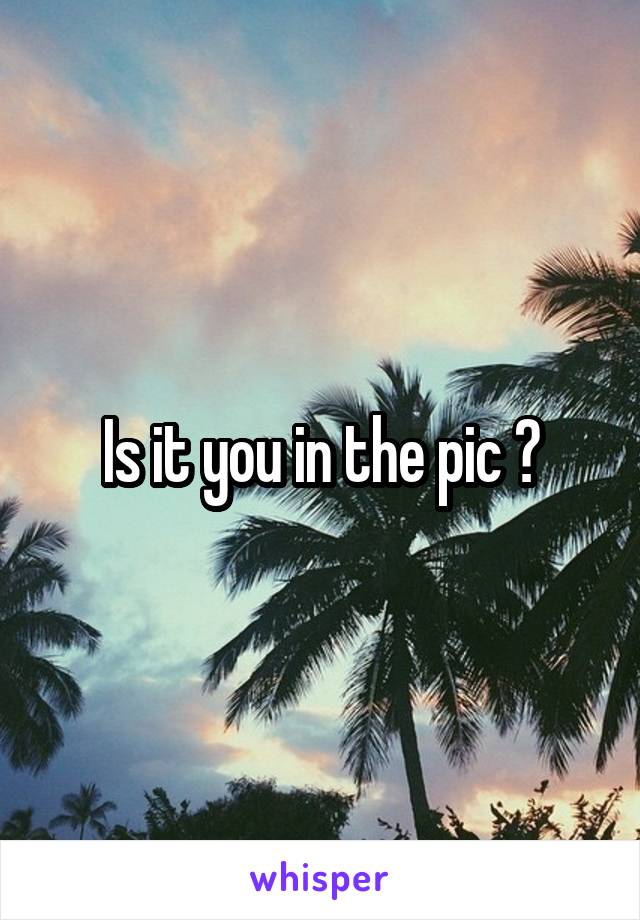 Is it you in the pic ?