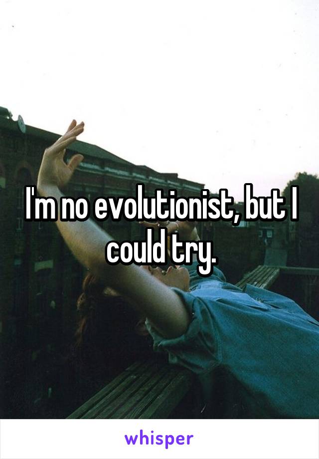 I'm no evolutionist, but I could try.