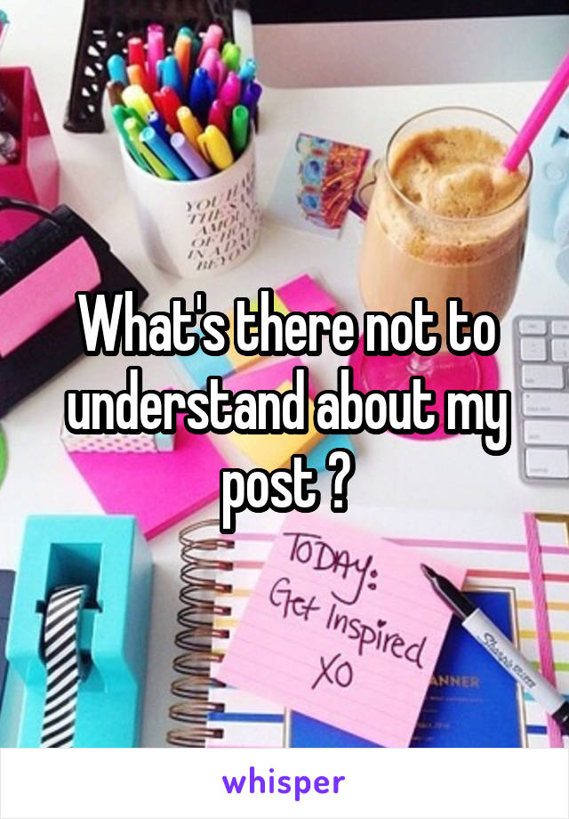 What's there not to understand about my post ?