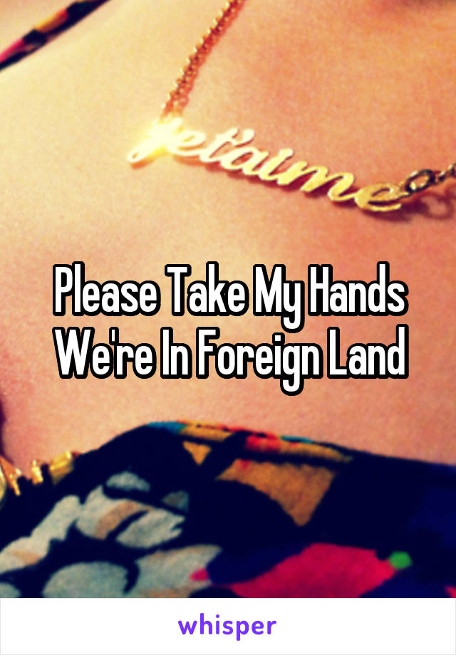 Please Take My Hands We're In Foreign Land