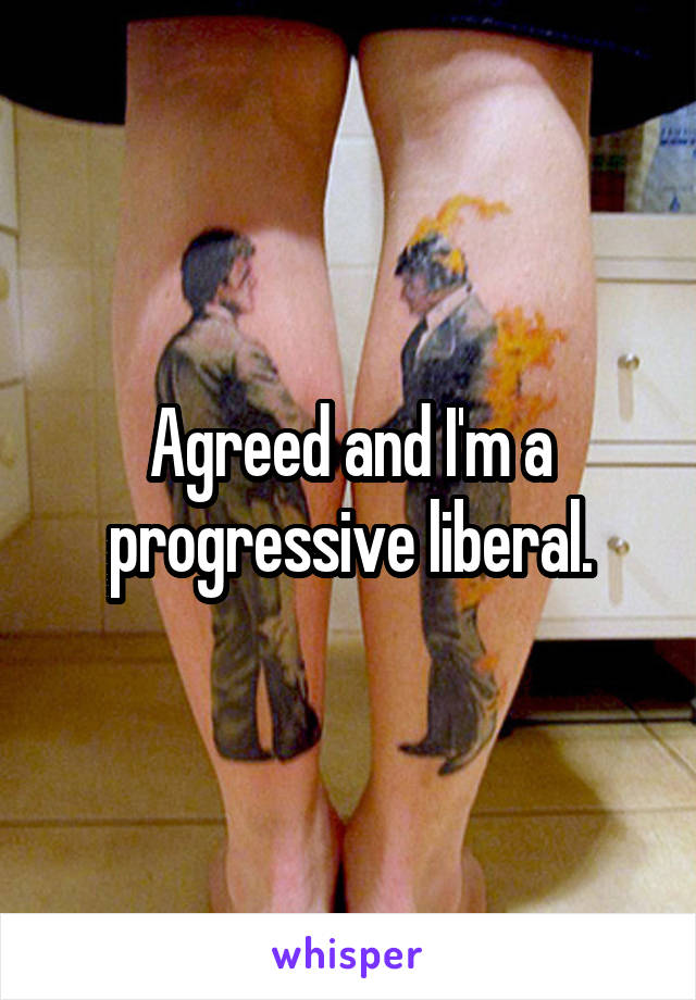 Agreed and I'm a progressive liberal.