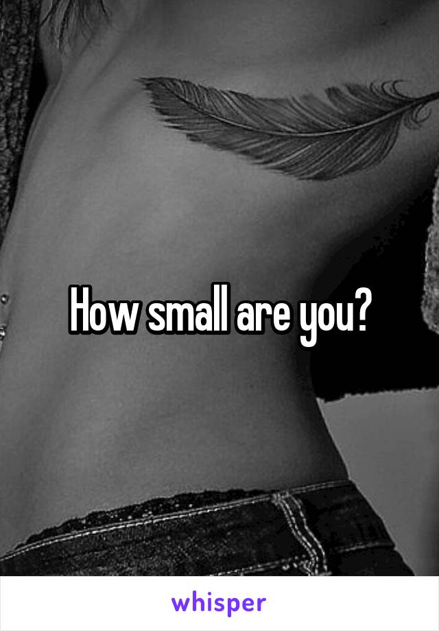 How small are you?