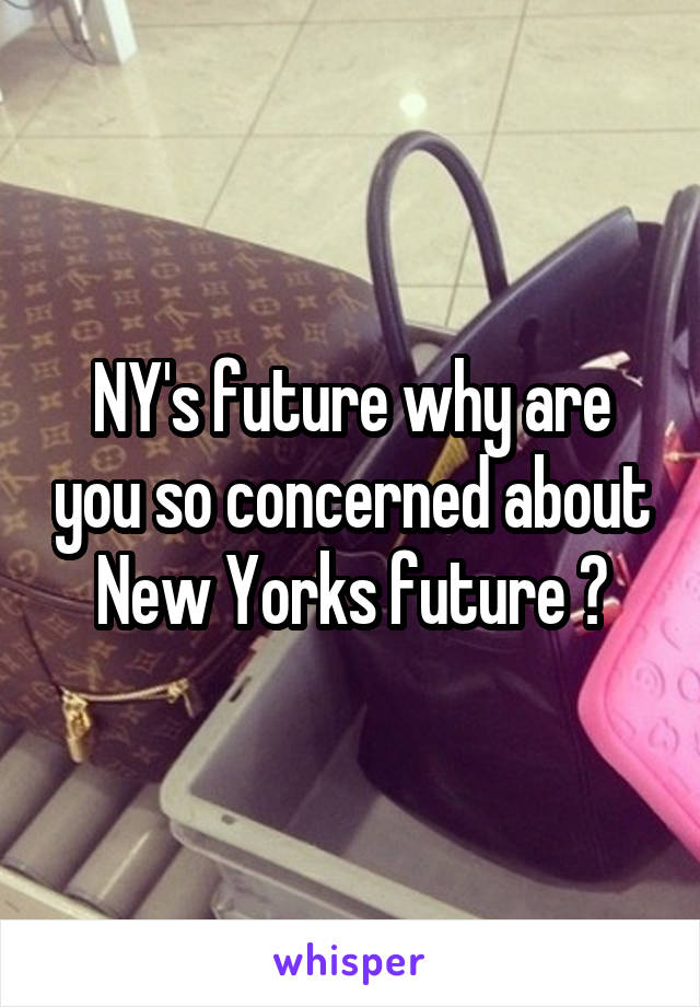NY's future why are you so concerned about New Yorks future ?
