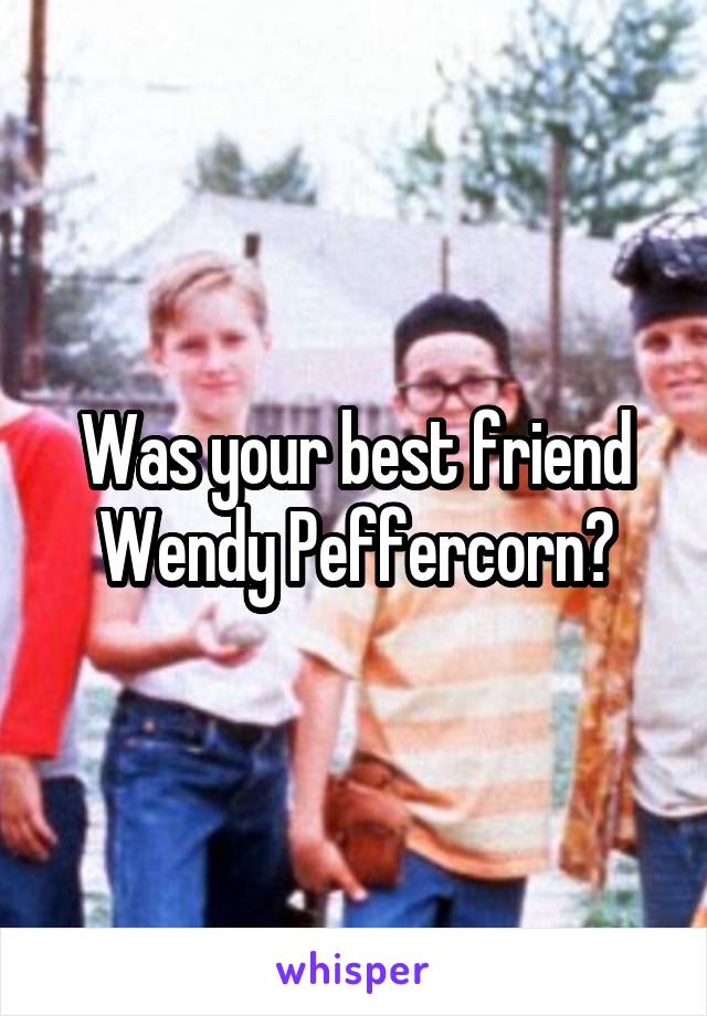 Was your best friend Wendy Peffercorn?