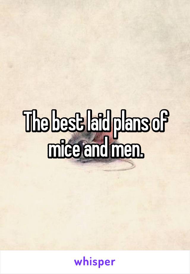The best laid plans of mice and men.