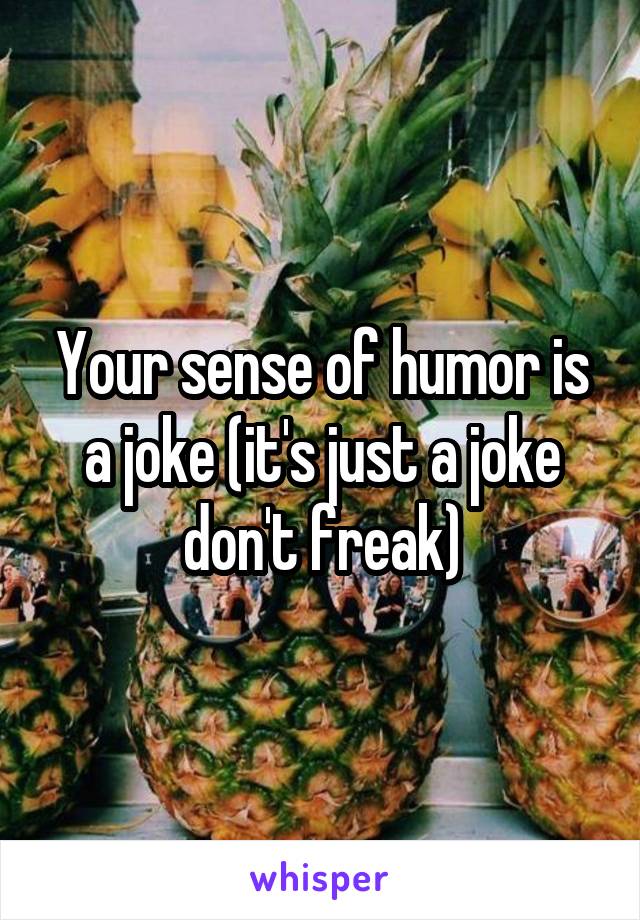 Your sense of humor is a joke (it's just a joke don't freak)
