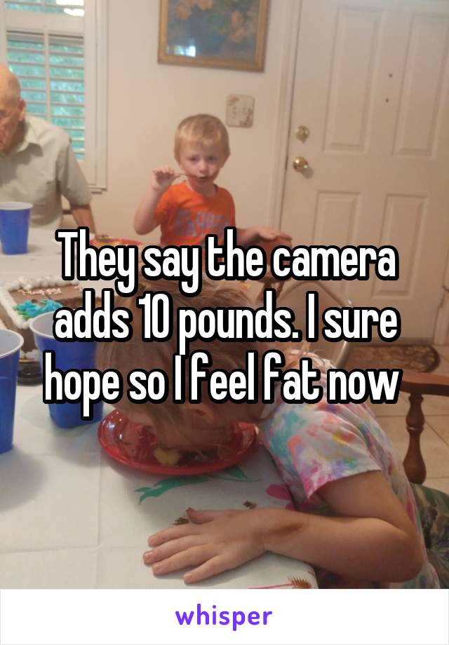 They say the camera adds 10 pounds. I sure hope so I feel fat now 