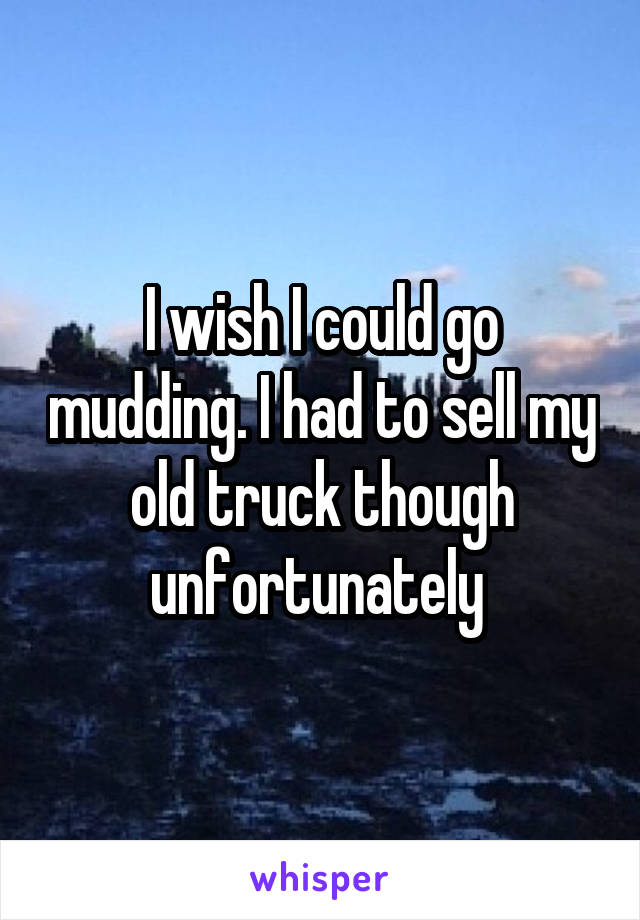 I wish I could go mudding. I had to sell my old truck though unfortunately 