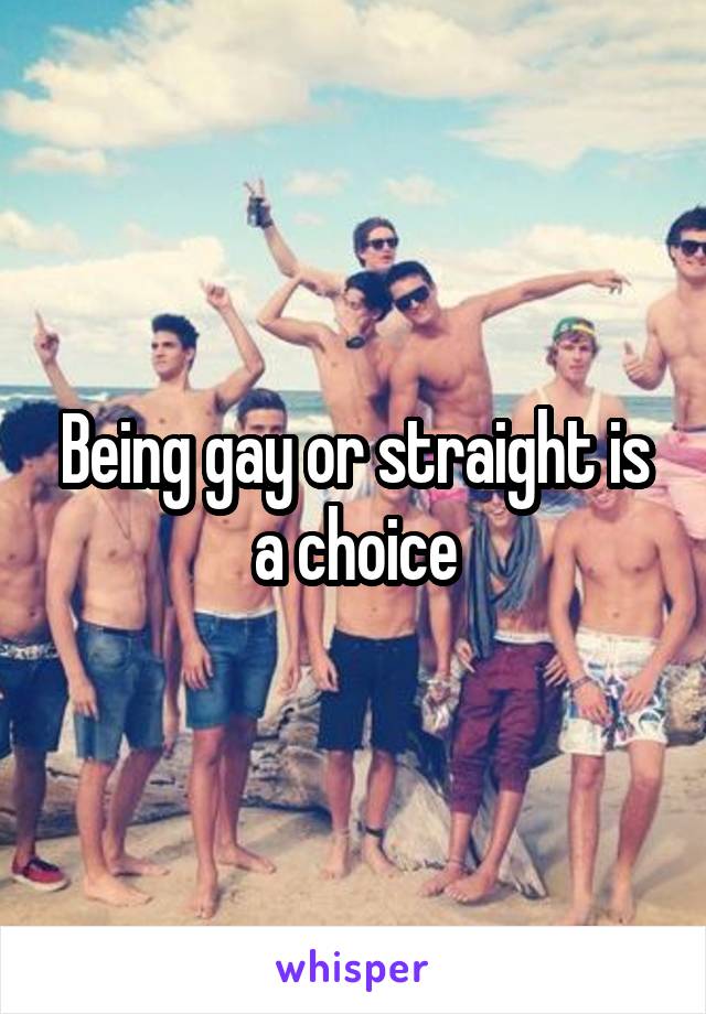 Being gay or straight is a choice