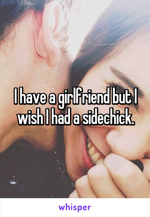 I have a girlfriend but I wish I had a sidechick.