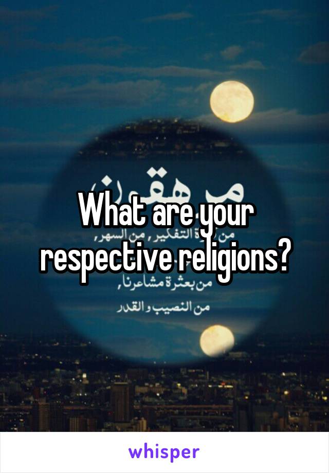 What are your respective religions?