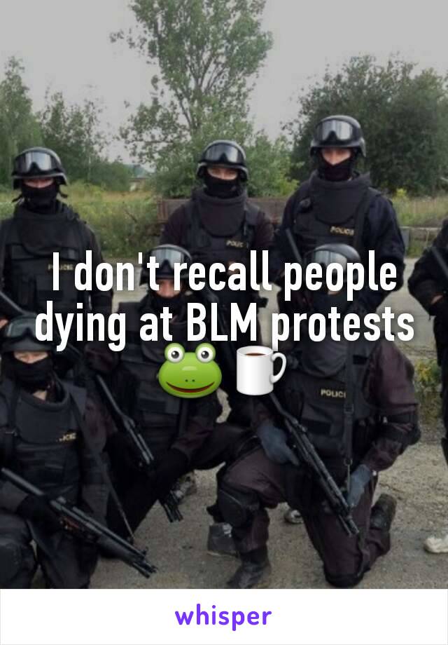I don't recall people dying at BLM protests 🐸☕
