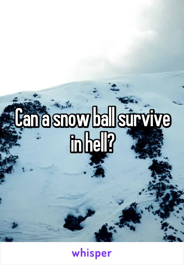 Can a snow ball survive in hell?