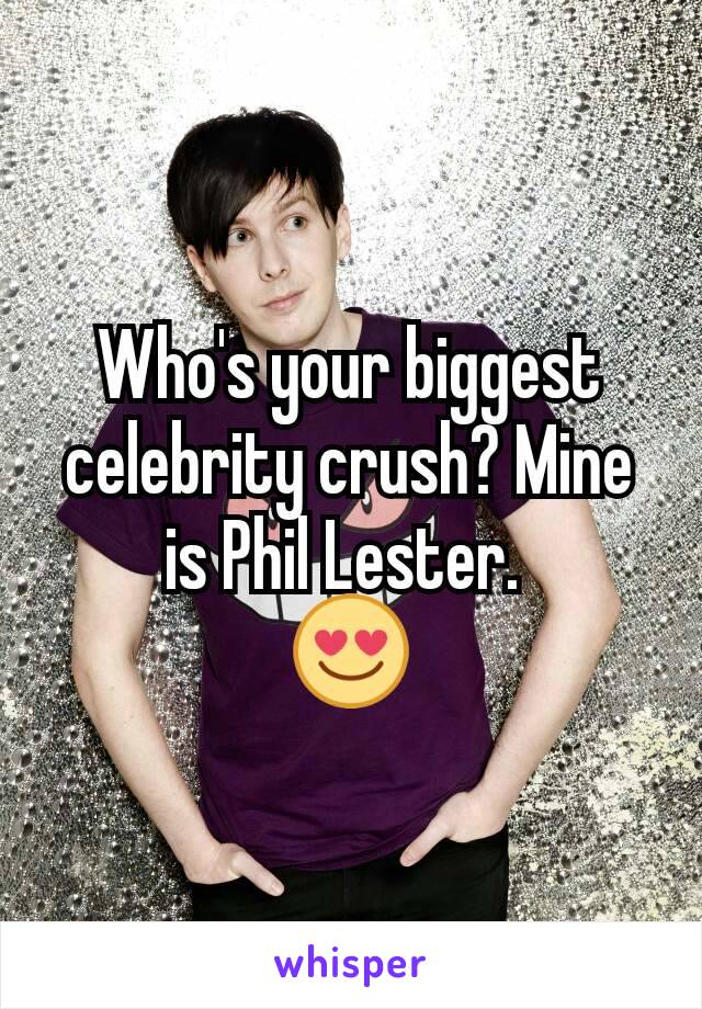 Who's your biggest celebrity crush? Mine is Phil Lester. 
😍