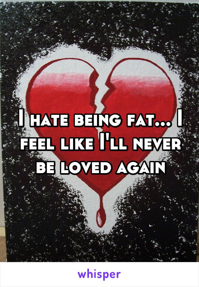 I hate being fat... I feel like I'll never be loved again
