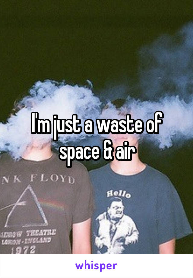 I'm just a waste of space & air