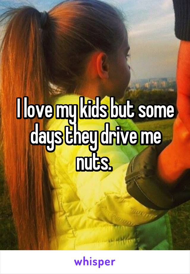 I love my kids but some days they drive me nuts. 