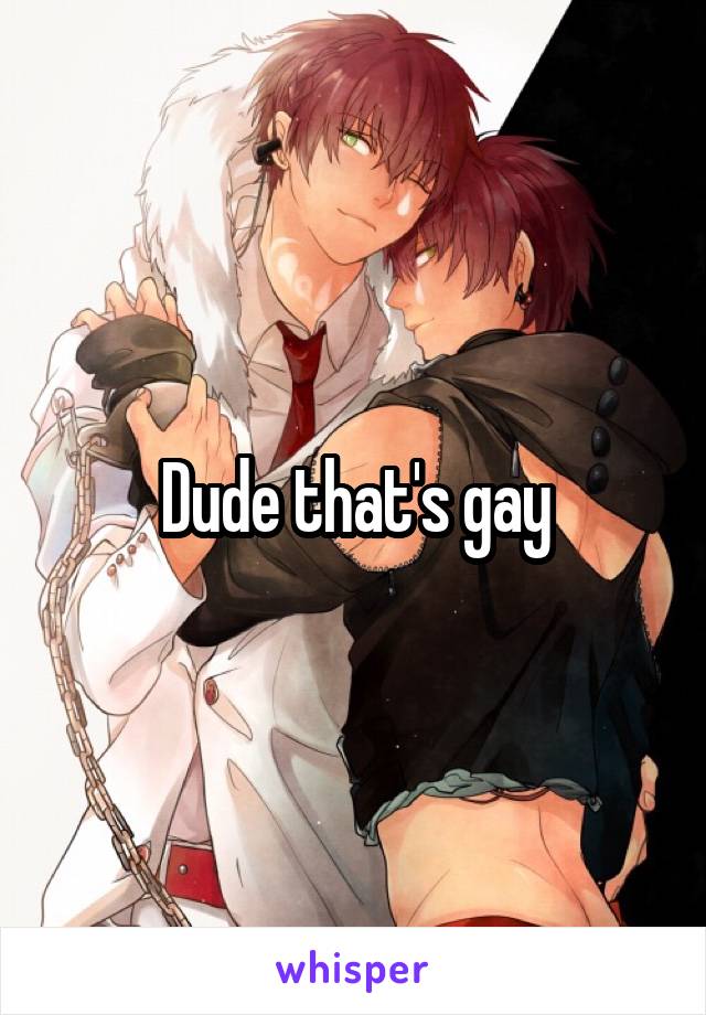 Dude that's gay