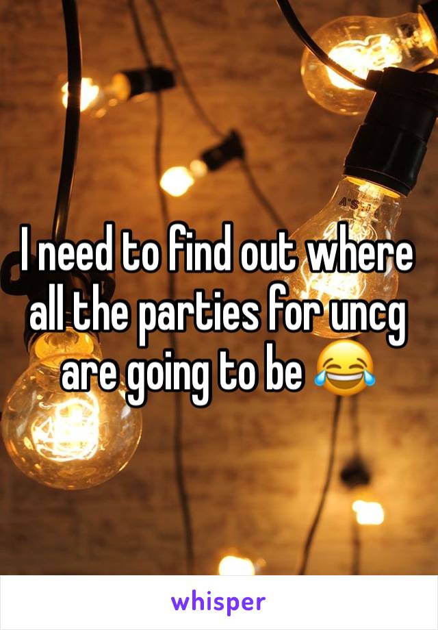 I need to find out where all the parties for uncg are going to be 😂