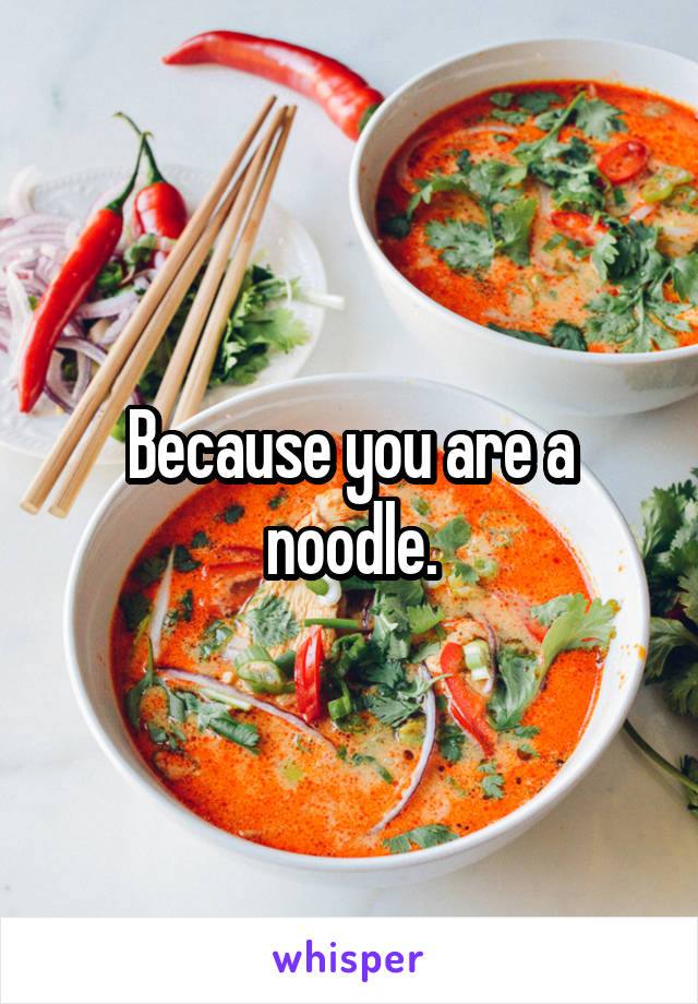 Because you are a noodle.