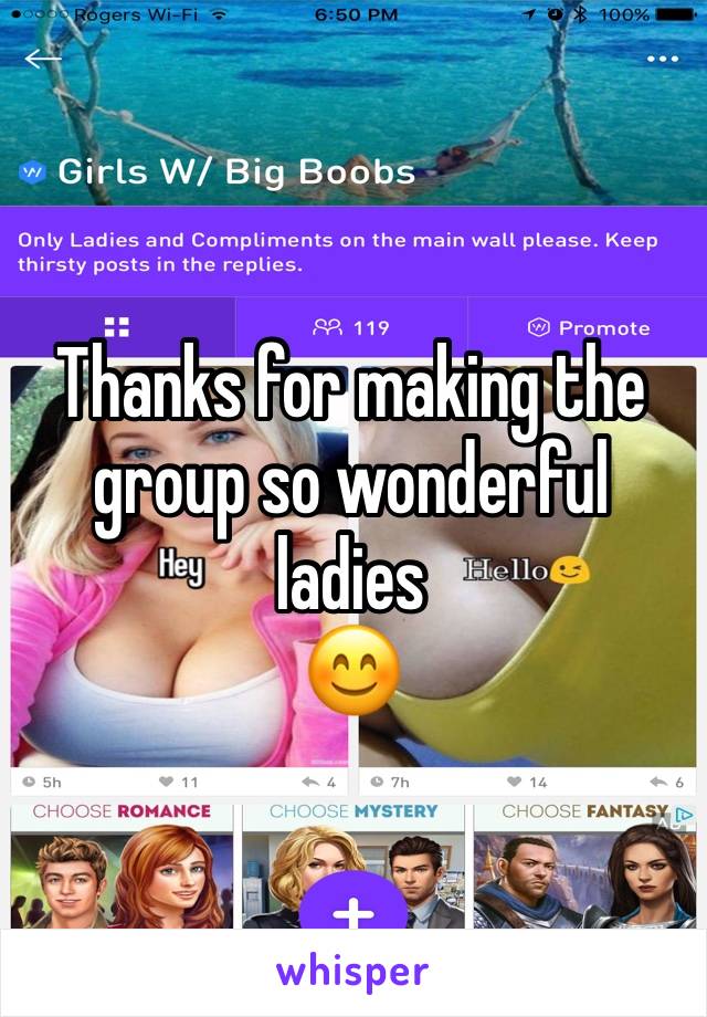 Thanks for making the group so wonderful ladies 
😊