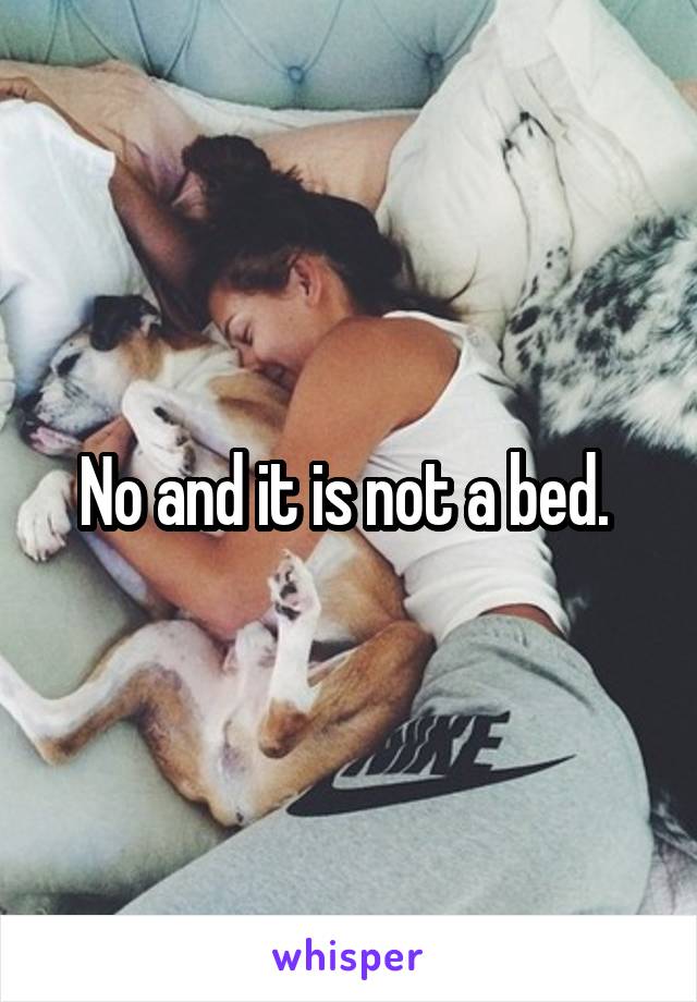 No and it is not a bed. 