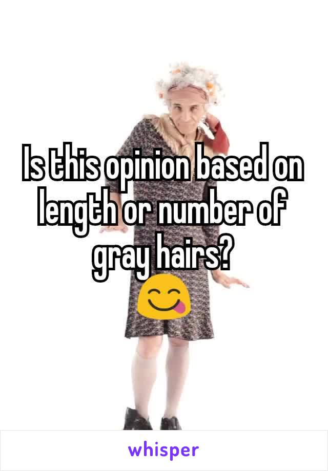 Is this opinion based on length or number of gray hairs?
😋