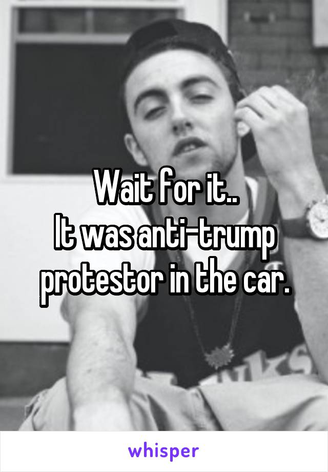 Wait for it..
It was anti-trump protestor in the car.