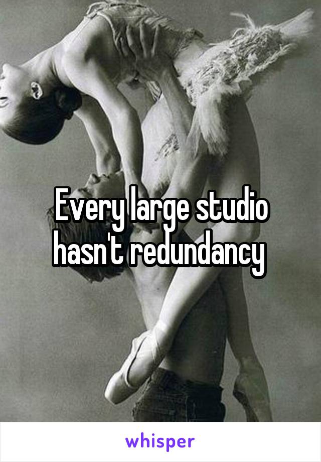 Every large studio hasn't redundancy 