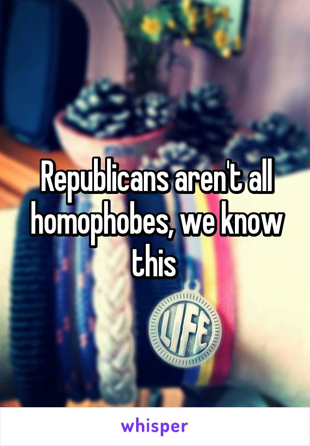 Republicans aren't all homophobes, we know this 