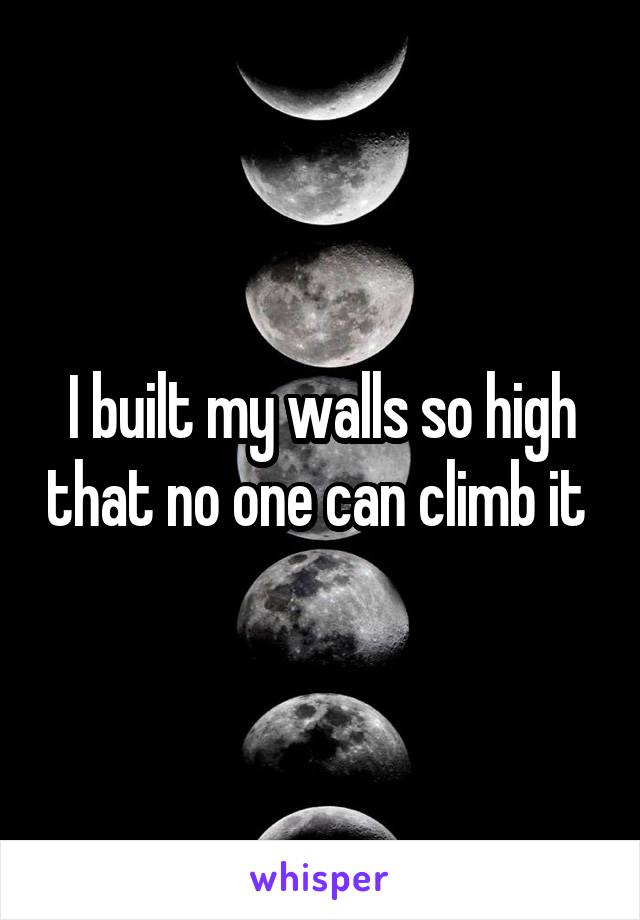 I built my walls so high that no one can climb it 