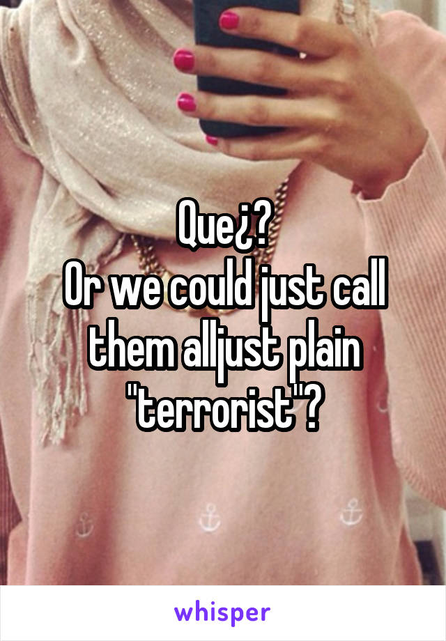Que¿?
Or we could just call them alljust plain "terrorist"?
