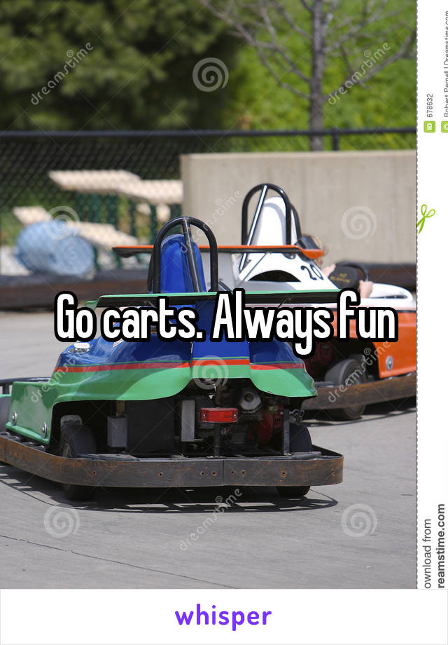 Go carts. Always fun
