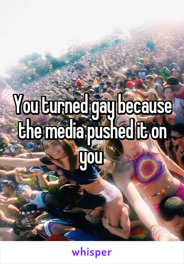 You turned gay because the media pushed it on you 