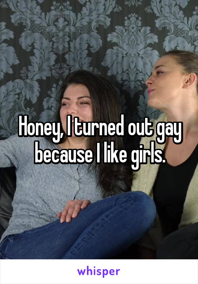 Honey, I turned out gay because I like girls.