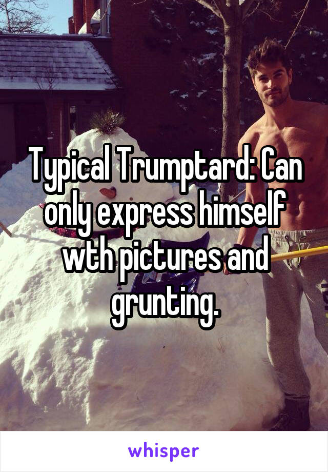 Typical Trumptard: Can only express himself wth pictures and grunting.