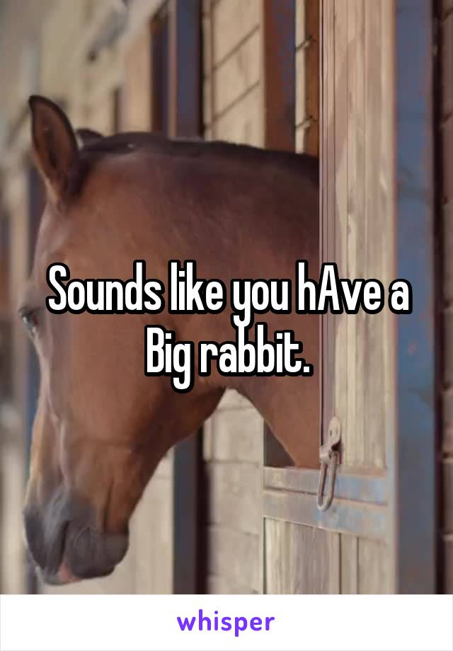 Sounds like you hAve a Big rabbit.