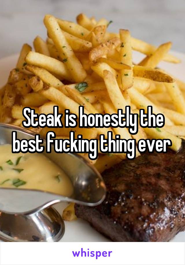 Steak is honestly the best fucking thing ever 