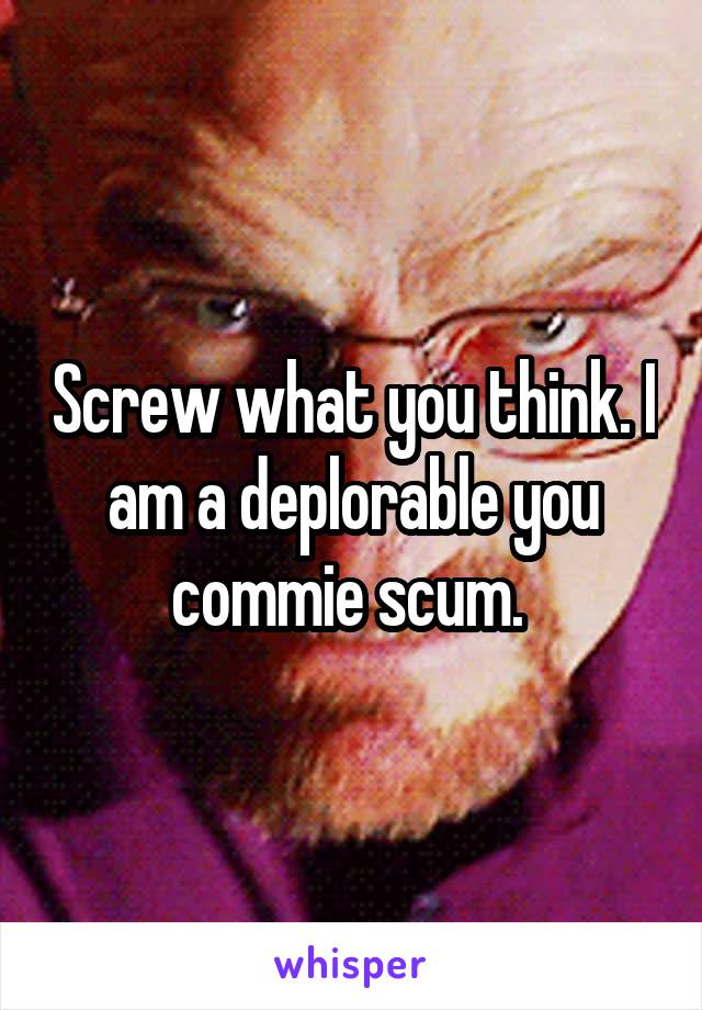Screw what you think. I am a deplorable you commie scum. 