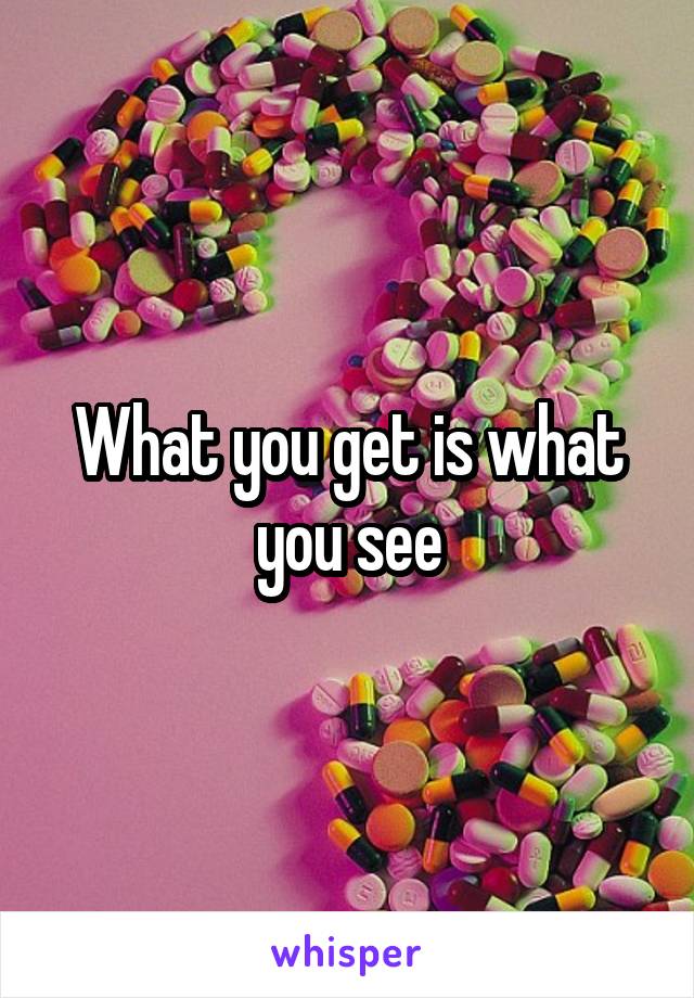 What you get is what you see