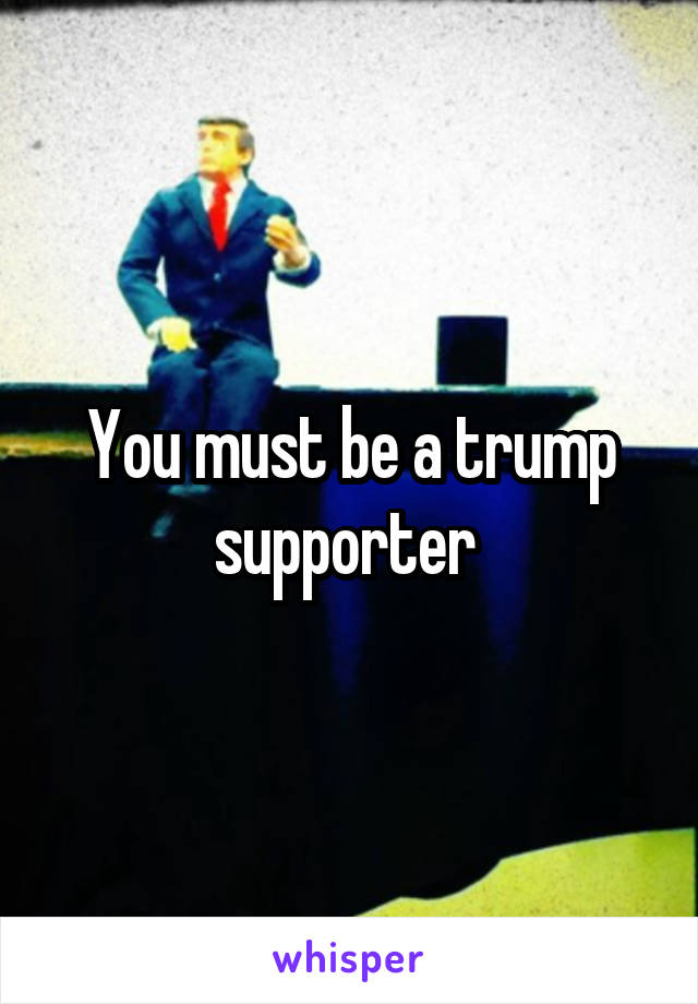You must be a trump supporter 