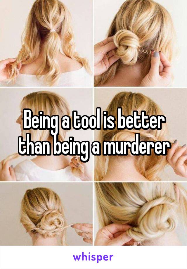 Being a tool is better than being a murderer